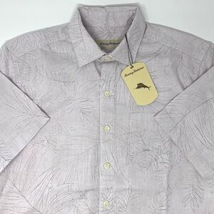 Tommy Bahama Coconut Palm Fronds Cotton Men's Short Sleeve Button Up Shirt Sz Sm